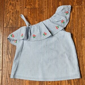 NWT Janie and Jack one shoulder ruffle shirt- size 6